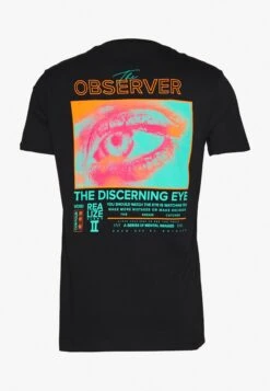 YOURTURN Unisex Observer - T-Shirt Imprimé - Black
