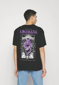 YOURTURN Dragon Graphic Tee Unisex - T-Shirt Imprimé - Black