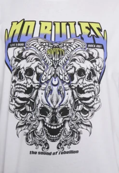 YOURTURN Rule Skull Graphic Tee Unisex - T-Shirt Imprimé - White -Yourturn Soldes Magasin 38058aa46a744b1d840b5599082d9305 scaled