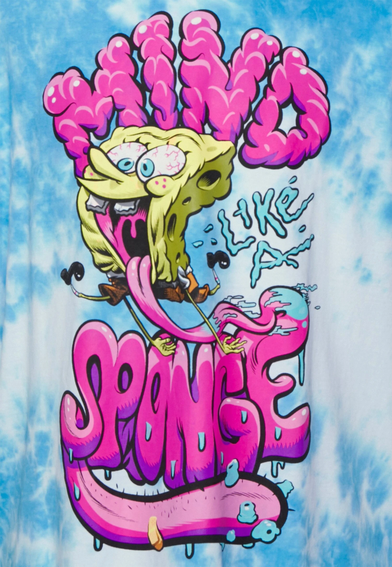 YOURTURN Spongebob Tie Dye Graphic Tee - T-Shirt Imprimé - Blue 3 YOURTURN Spongebob Tie Dye Graphic Tee - T-Shirt Imprimé - Blue – Image 3