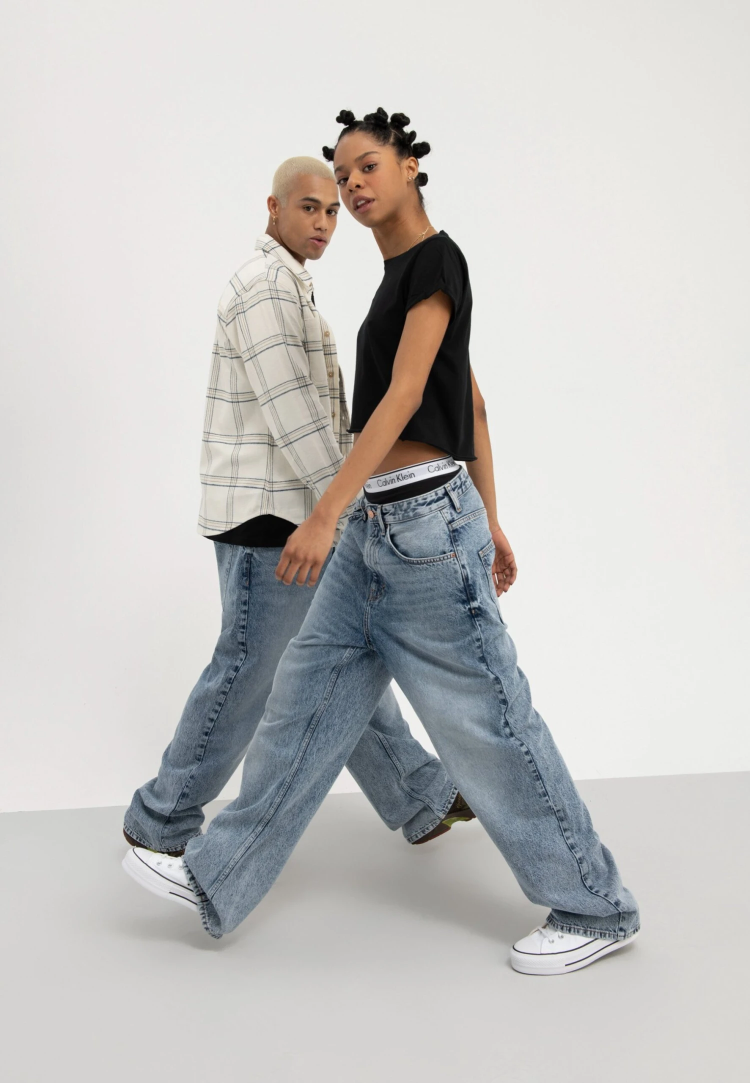 YOURTURN Baggy Jeans Unisex - Jean Boyfriend - Dark Blue Denim 3 YOURTURN Baggy Jeans Unisex - Jean Boyfriend - Dark Blue Denim – Image 3