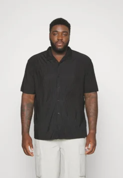 YOURTURN Plisse Shirt Unisex - Chemise - Black