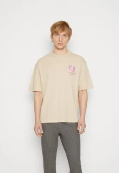 YOURTURN Graphic Tee Unisex - T-Shirt Imprimé - Beige