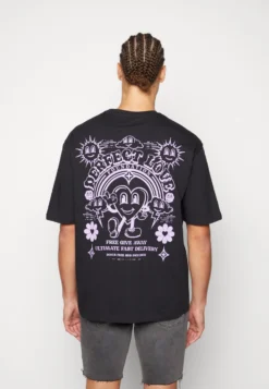 YOURTURN Heart Graphic Backprint Tee Unisex - T-Shirt Imprimé - Black